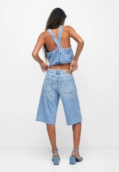 PULL & BEAR Open Back- Top - Blue Denim -PULL BEAR Winkel 4b8b5e8a9c91430eb2fcf91d128da449