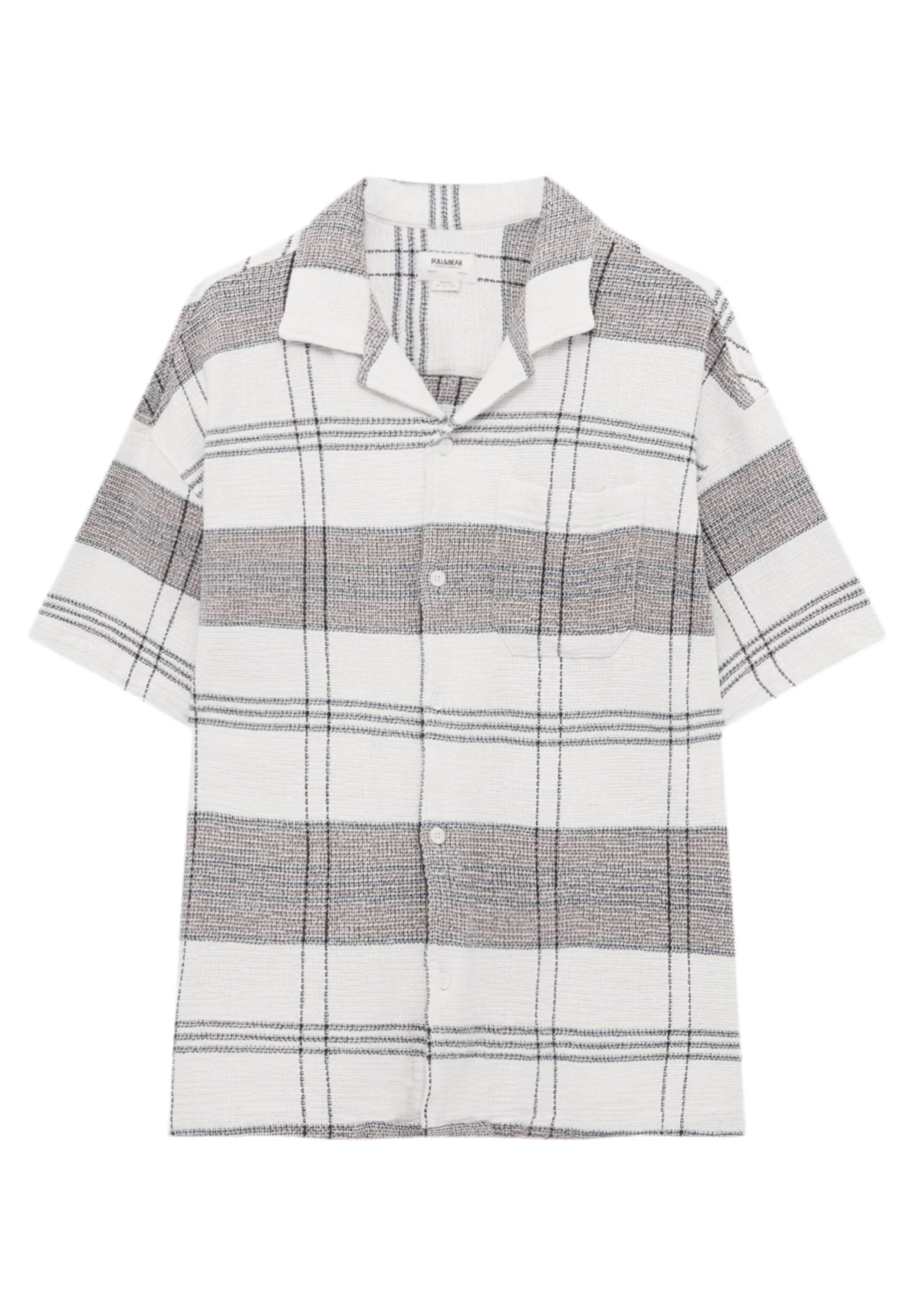 PULL & BEAR Short Sleeve Checked - Overhemd - White 5 PULL & BEAR Short Sleeve Checked - Overhemd - White - Afbeelding 5