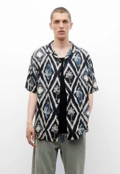 PULL & BEAR Printed Short Sleeve - Overhemd - Black -PULL BEAR Winkel 4be4a18fd4914398809205f0984e9ccf