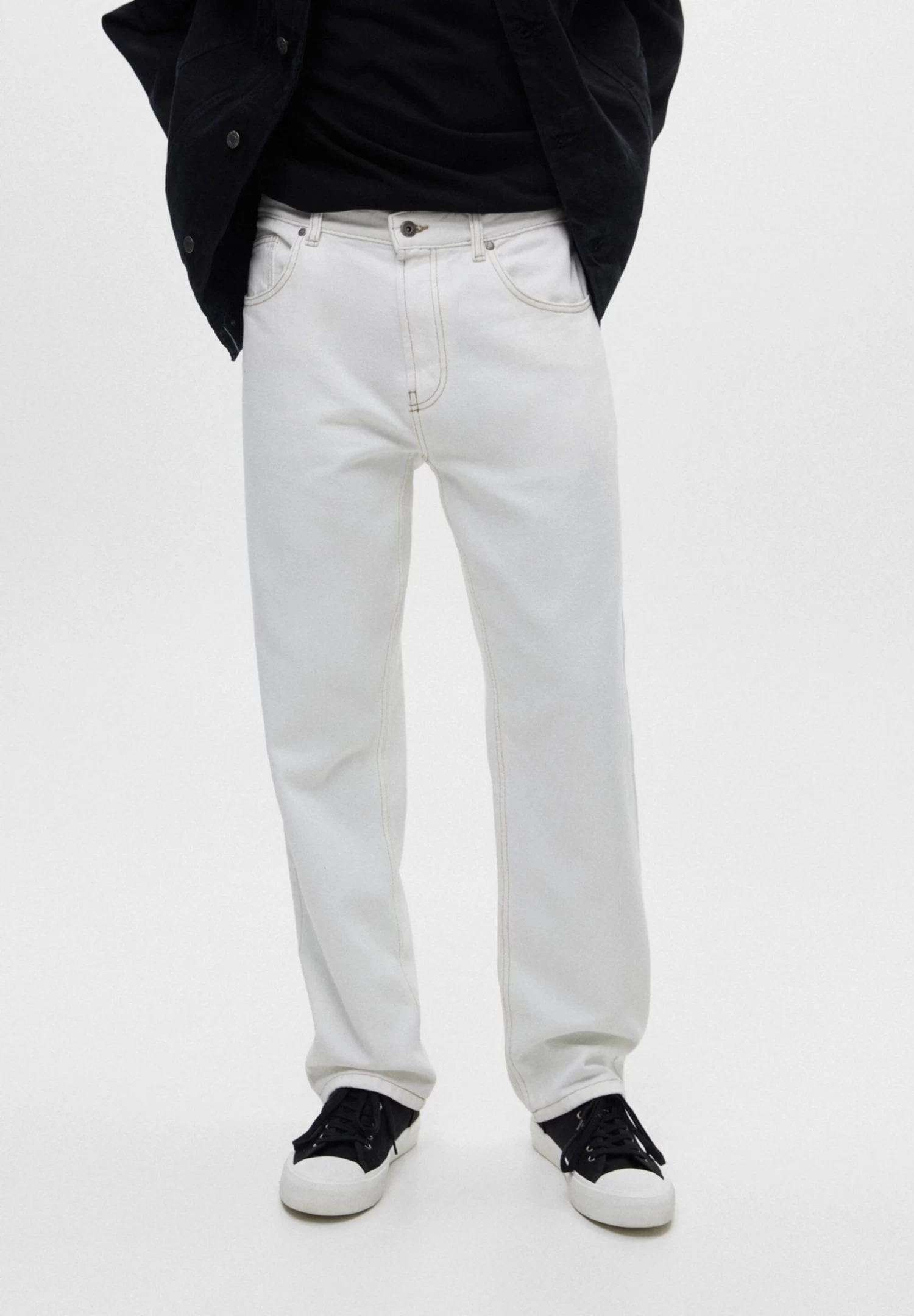 PULL & BEAR Wide - Relaxed Fit Jeans - White 1 PULL & BEAR Wide - Relaxed Fit Jeans - White