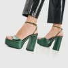 PULL & BEAR Sandalen Met Hoge Hak - Green