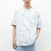 PULL & BEAR Tie-Dye - T-Shirt Print - Light Blue