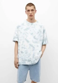 PULL & BEAR Tie-Dye - T-Shirt Print - Light Blue