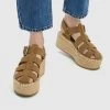 PULL & BEAR Cage - Sandalen Met Sleehak - Brown