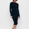 PULL & BEAR Long Sleeve- Gebreide Jurk - Black