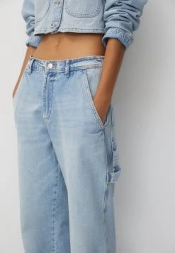 PULL & BEAR Low-Rise Carpenter - Straight Leg Jeans - Light Blue Denim -PULL BEAR Winkel 519c5db246654264acfab7e07efe7c92