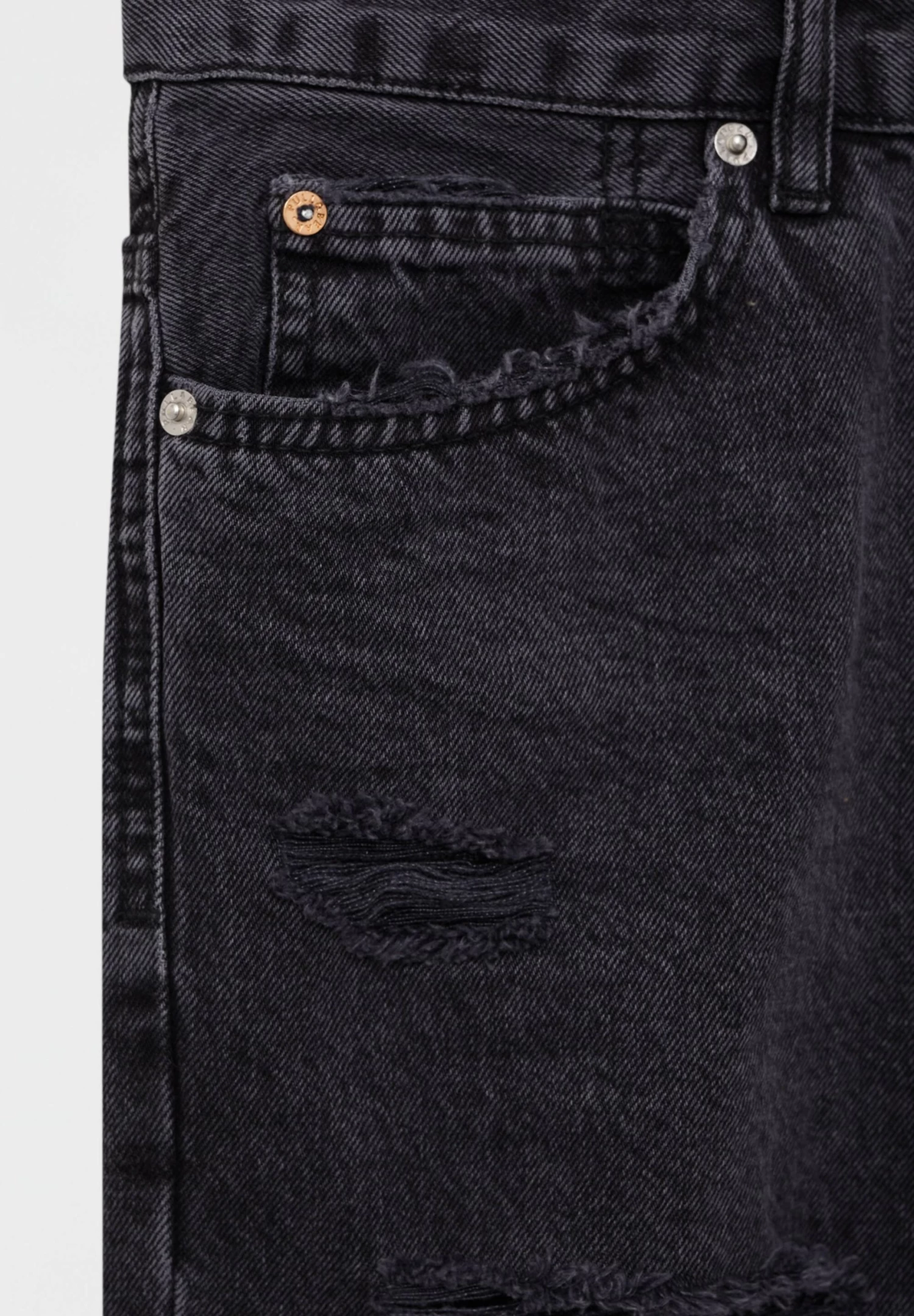 PULL & BEAR With Ripped Detailing - Relaxed Fit Jeans - Mottled Dark Grey 8 PULL & BEAR With Ripped Detailing - Relaxed Fit Jeans - Mottled Dark Grey - Afbeelding 8