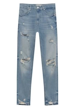 PULL & BEAR Ripped Carrot Fit - Jeans Tapered Fit - Light Blue Denim -PULL BEAR Winkel 5210c2d5c0b14d5aa5270f1af79b849d