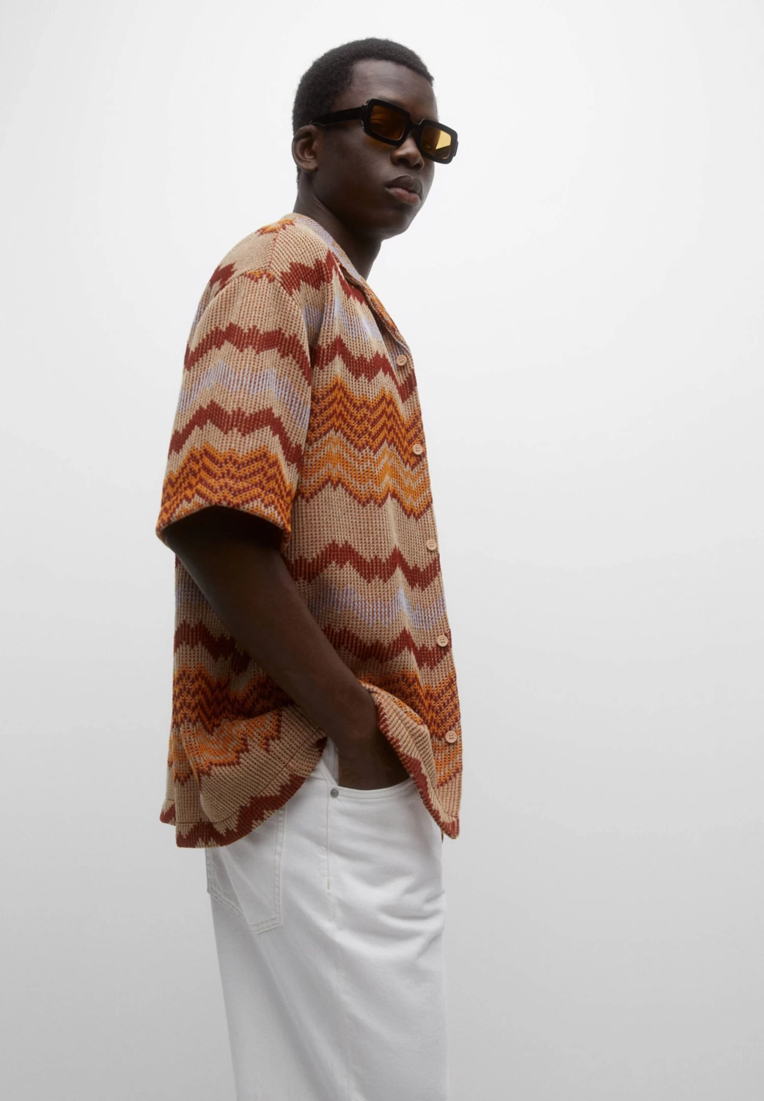 PULL & BEAR Geometric Print - Overhemd - Bordeaux 5 PULL & BEAR Geometric Print - Overhemd - Bordeaux - Afbeelding 5