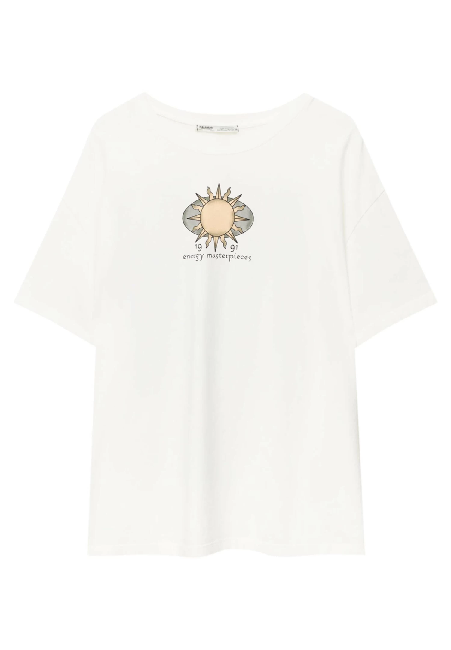 PULL & BEAR Short Sleeve - T-Shirt Print - White 6 PULL & BEAR Short Sleeve - T-Shirt Print - White - Afbeelding 6