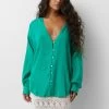 PULL & BEAR Rustic - Blouse - Green