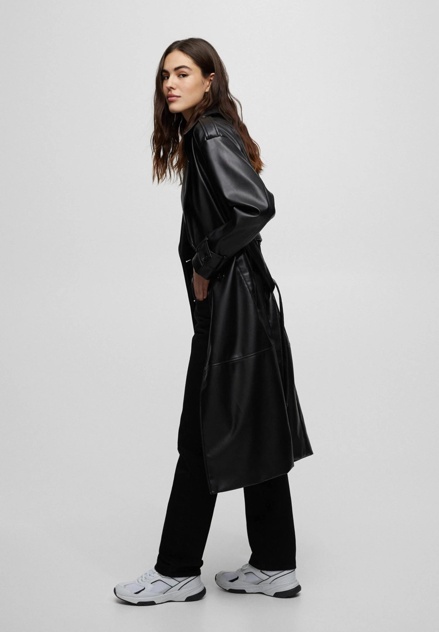 PULL & BEAR Trenchcoat - Mottled Black 5 PULL & BEAR Trenchcoat - Mottled Black - Afbeelding 5