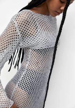 PULL & BEAR Cropped - Trui - Silver Coloured -PULL BEAR Winkel 583c4960f8894833941f1f9fc25cc094