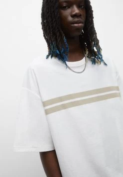 PULL & BEAR Striped Panel - T-Shirt Print - Sand -PULL BEAR Winkel 5936c1ba8cd04c72a7af77218db0e4fd