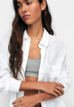 PULL & BEAR Rustic With Pocket - Overhemdblouse - White -PULL BEAR Winkel 5aa9015f25ea4491a53c30064591091c