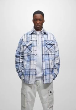 PULL & BEAR Rustic Check - Lichte Jas - Blue