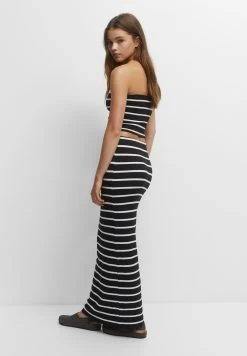 PULL & BEAR Long Striped - Maxirok - Black -PULL BEAR Winkel 5b27fef2187a4d3fbb03f67721f92ae3
