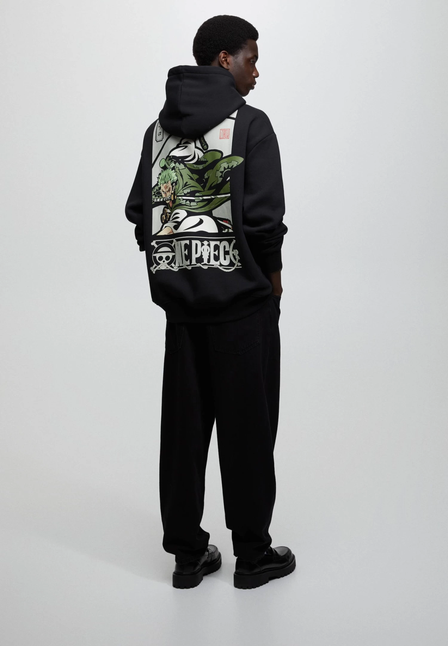 PULL & BEAR One Piece- Hoodie - Mottled Black 3 PULL & BEAR One Piece- Hoodie - Mottled Black - Afbeelding 3