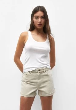 PULL & BEAR Mid-Rise Bermuda - Jeansshort - Stone