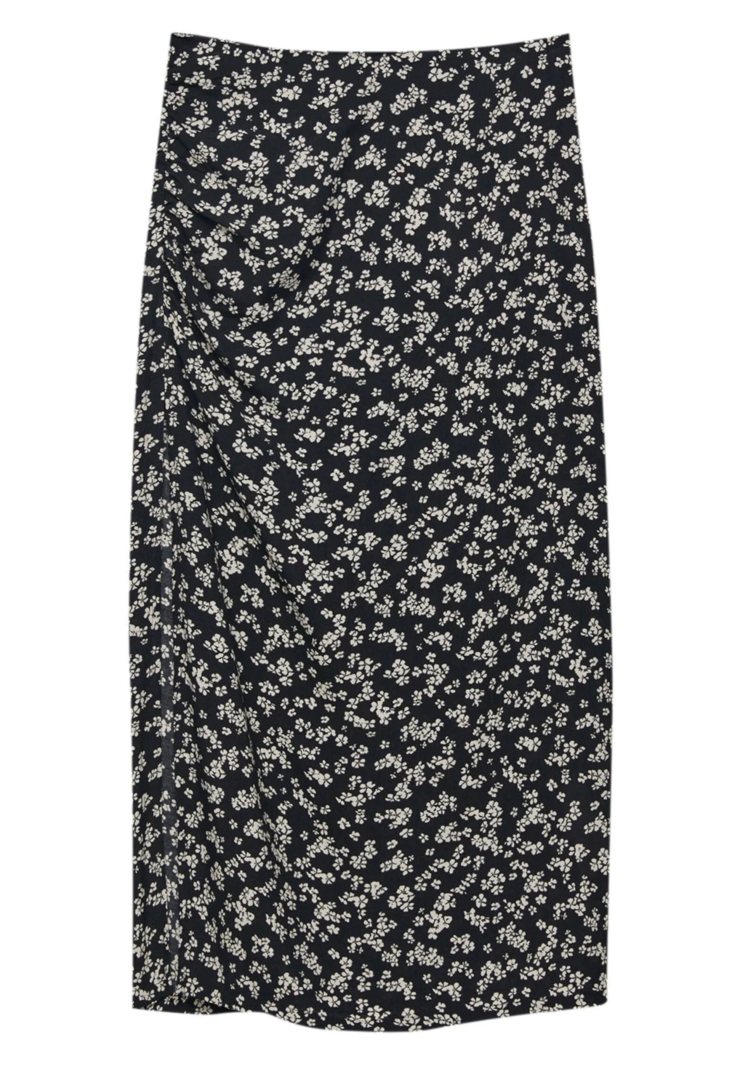 PULL & BEAR Floral - Kokerrok - Black 5 PULL & BEAR Floral - Kokerrok - Black - Afbeelding 5