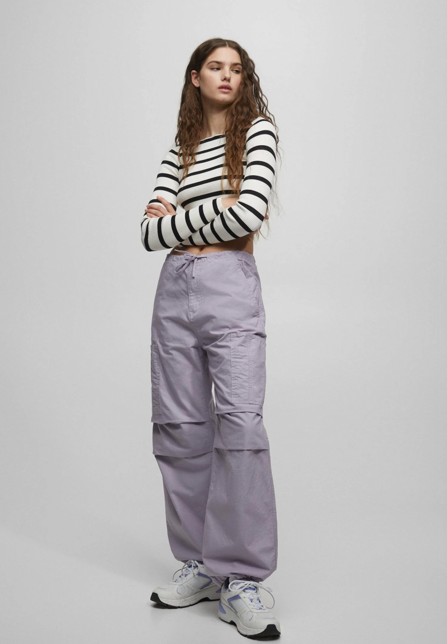 PULL & BEAR Parachute With Pockets - Broek - Lilac 2 PULL & BEAR Parachute With Pockets - Broek - Lilac - Afbeelding 2