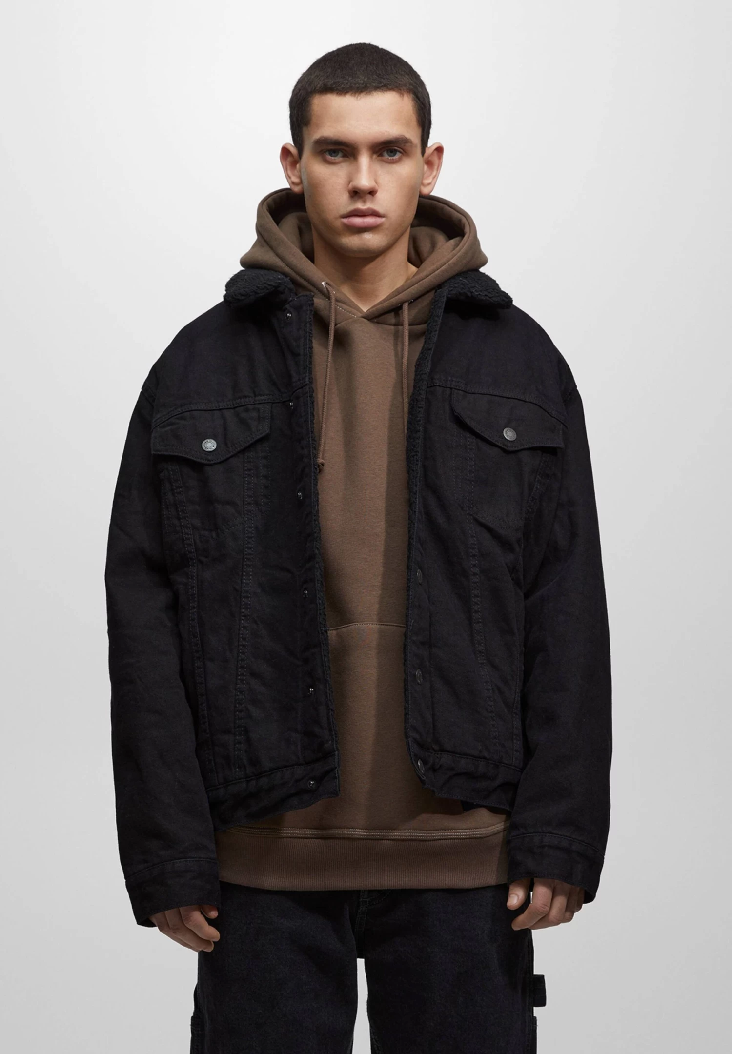 PULL & BEAR Basic- Spijkerjas - Mottled Black 1 PULL & BEAR Basic- Spijkerjas - Mottled Black