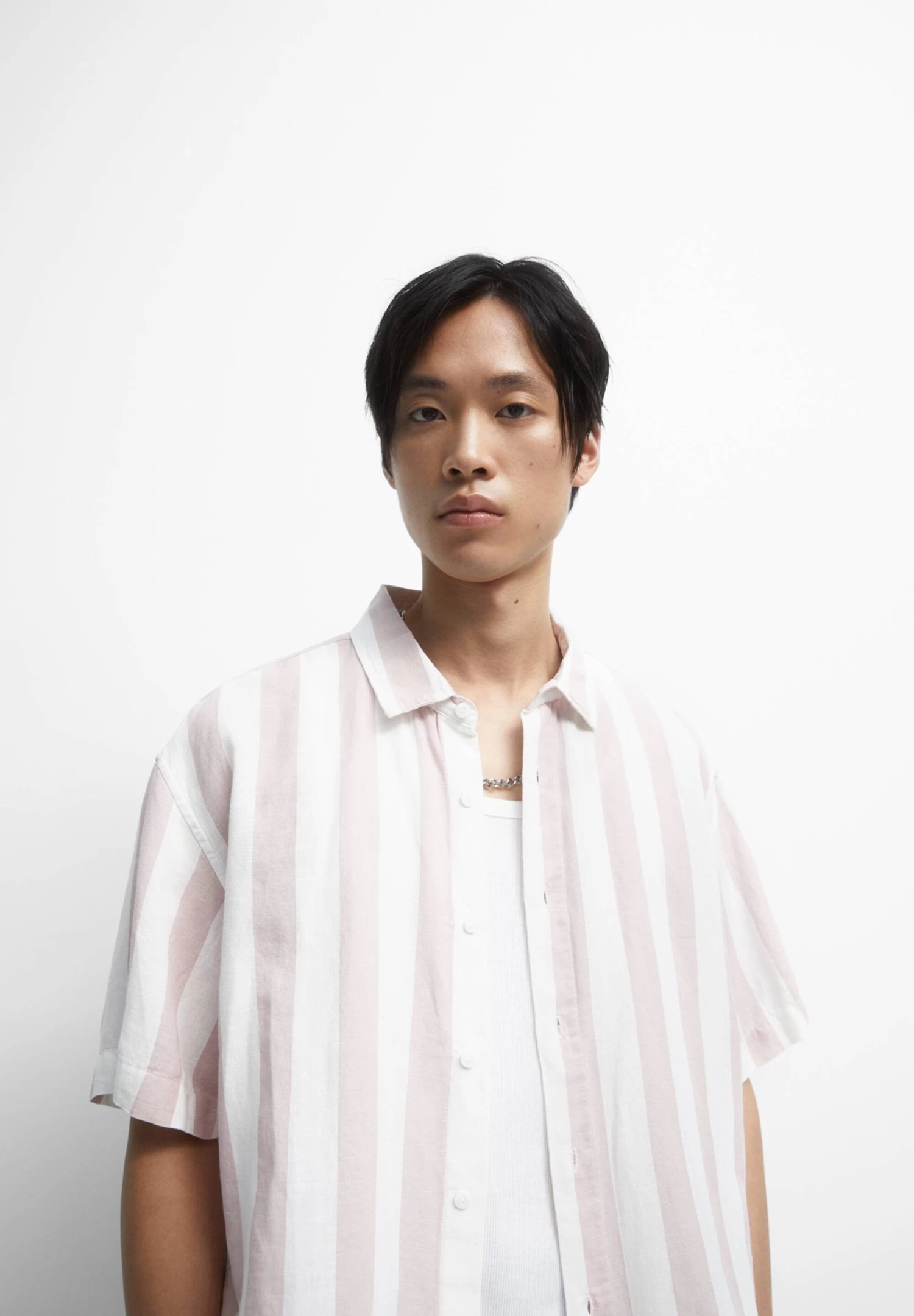 PULL & BEAR Striped Short Sleeve- Overhemd - Pink 4 PULL & BEAR Striped Short Sleeve- Overhemd - Pink - Afbeelding 4