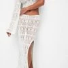 PULL & BEAR Crochet Midi - Kokerrok - Beige