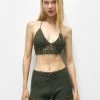 PULL & BEAR Crochet Shorts With Beading - Shorts - Khaki