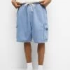 PULL & BEAR Waistband - Jeansshort - Stone Blue Denim