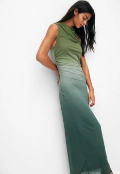 PULL & BEAR Gathered Tie-Dye With Asymmetric Hem - Maxi-Jurk - Green -PULL BEAR Winkel 6585bce9f4234eb2ba0b3a47208f3bc3