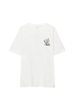 PULL & BEAR The Sea Is Calling You - T-Shirt Print - White -PULL BEAR Winkel 65ee022cf9d440db8b212f8ac39354a0