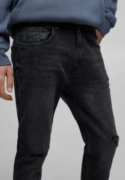 PULL & BEAR Ripped - Straight Leg Jeans - Mottled Black -PULL BEAR Winkel 661a29dca4c046dfab173c05c9b445a2