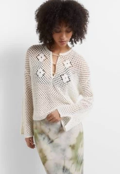 PULL & BEAR Crochet - Trui - Beige