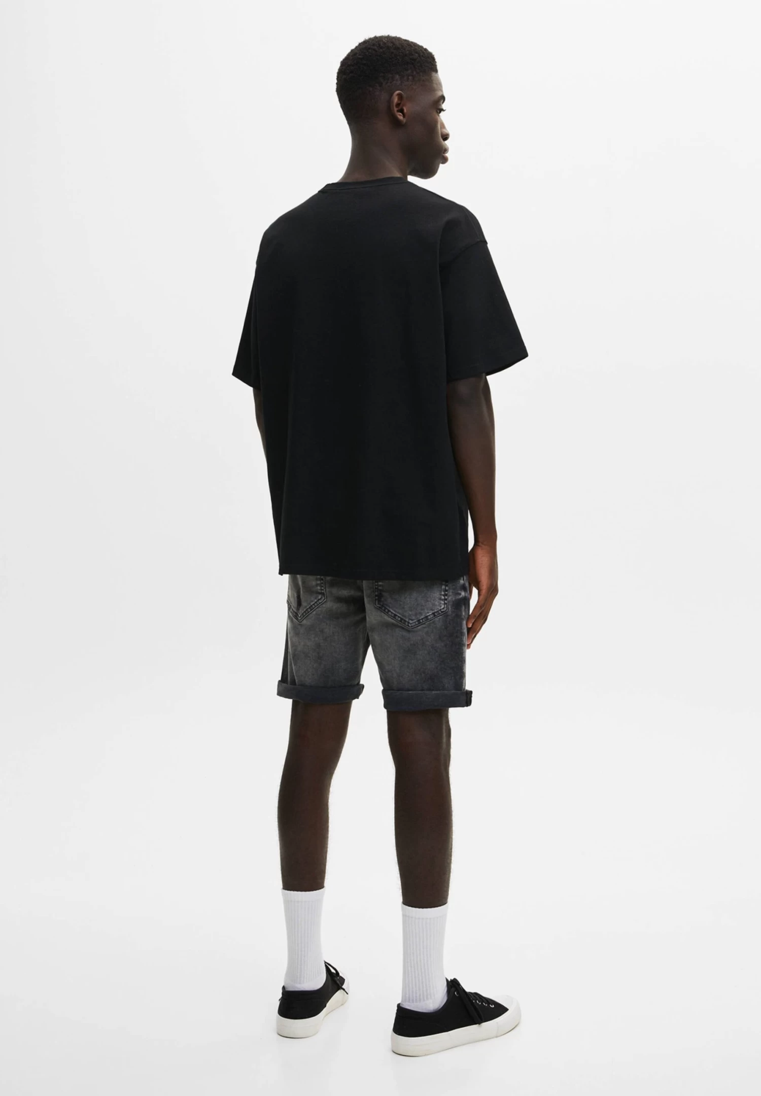 PULL & BEAR With Drawstring Waist - Jeansshort - Mottled Dark Grey 3 PULL & BEAR With Drawstring Waist - Jeansshort - Mottled Dark Grey - Afbeelding 3