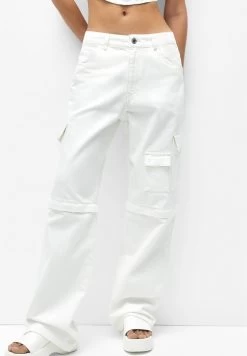 PULL & BEAR With Removable Legs - Straight Leg Jeans - White