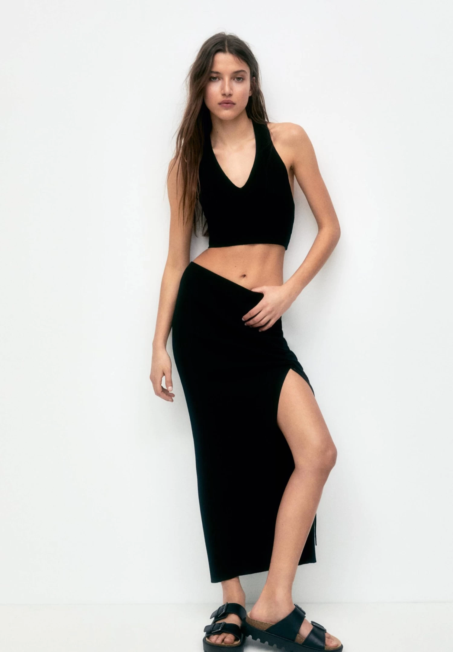 PULL & BEAR Midi With Slit - Kokerrok - Black 5 PULL & BEAR Midi With Slit - Kokerrok - Black - Afbeelding 5