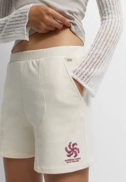 PULL & BEAR Embroidered Jogger - Bermuda - Trainingsbroek - Beige -PULL BEAR Winkel 6d5fc7c3e27a43d0a951b51c77e40559