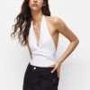 PULL & BEAR Draped Halter - Body - White