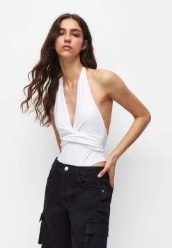 PULL & BEAR Draped Halter - Body - White