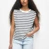 PULL & BEAR Striped Sleeveless - Top - White