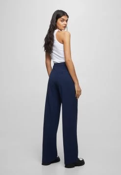 PULL & BEAR Regular Fit With Darts - Broek - Mottled Dark Blue -PULL BEAR Winkel 6f2396f892e343f79607a6275c6daf9b