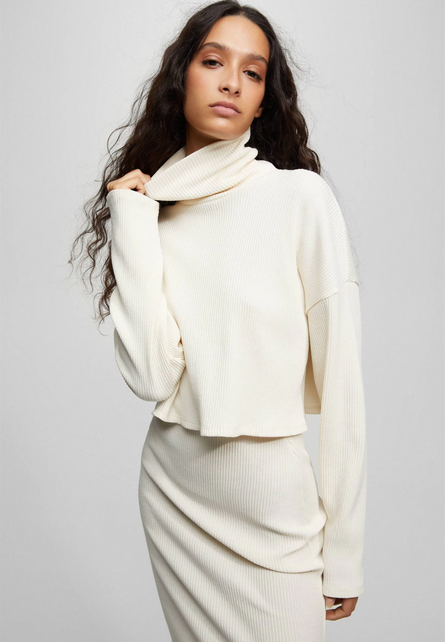 PULL & BEAR High Neck - Trui - Mottled Beige 1 PULL & BEAR High Neck - Trui - Mottled Beige