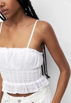 PULL & BEAR With Frills - Top - White -PULL BEAR Winkel 719c5ca03feb40da9465ad84396c49e1