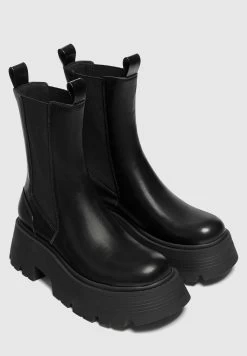 PULL & BEAR Mit Elastischen- Korte Laarzen - Black -PULL BEAR Winkel 72a8ca5b5ddd4973bd1236955b7a068c