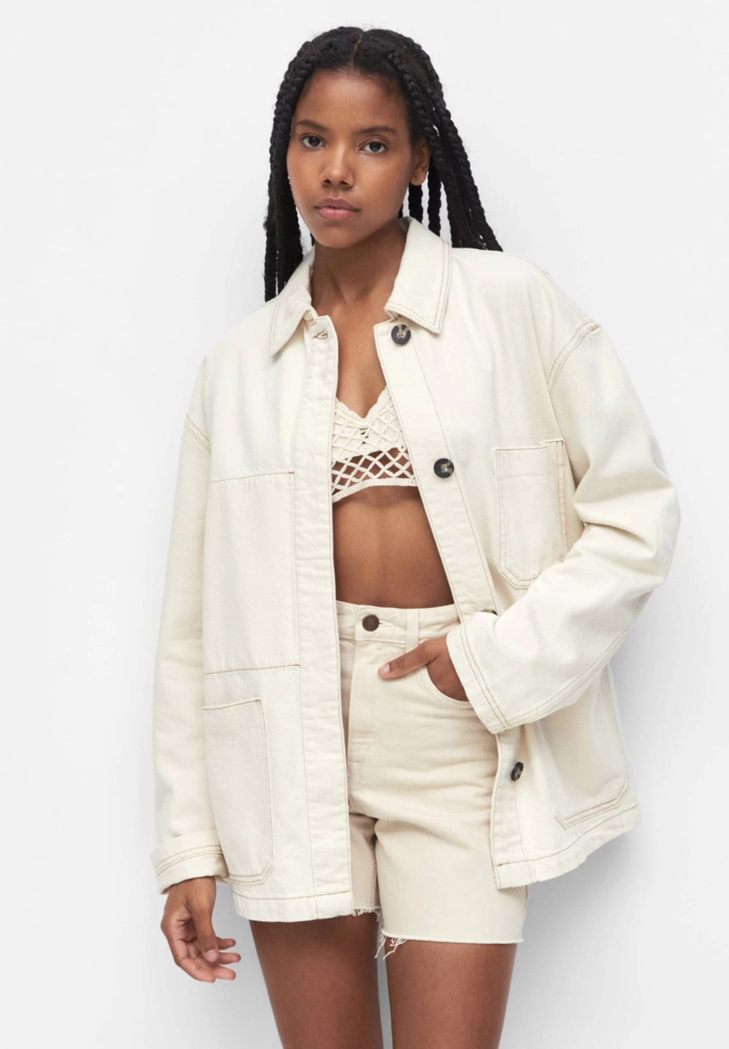 PULL & BEAR Worker - Lichte Jas - Beige 1 PULL & BEAR Worker - Lichte Jas - Beige