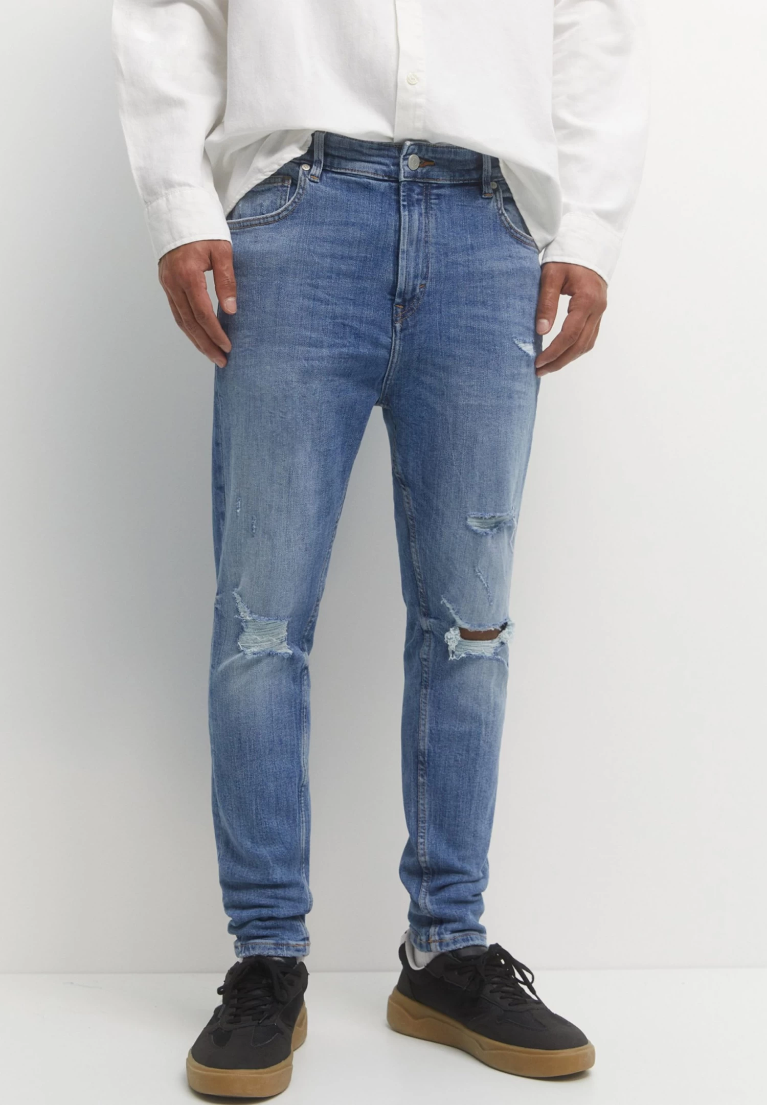 PULL & BEAR Slim Fit Jeans - Stone Blue Denim 4 PULL & BEAR Slim Fit Jeans - Stone Blue Denim - Afbeelding 4