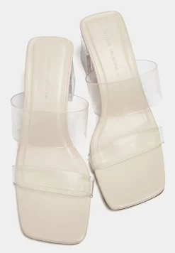 PULL & BEAR Vinyl - Muiltjes Met Hak - Beige -PULL BEAR Winkel 76548c36fde7406e821461800fde472c