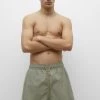 PULL & BEAR Basic With Elastic Waistband - Zwemshorts - Dark Green