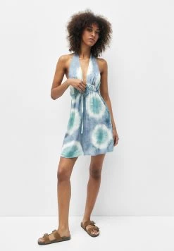 PULL & BEAR Short Tie Dye Halter- Jurk - Blue -PULL BEAR Winkel 76c7f682b6da4d1b9b71f74c7f1a7938